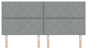 Cabeceira Design de Blocos de Diamante Cinza Claro 200 cm Tecido