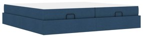 vidaXL Estrutura da Cama com armazenamento Azul 200 x 200 cm tecido