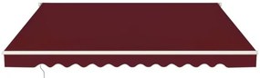 Toldo retrátil 3 x 2,5 m em alumínio com manivela e poliéster impermeável para exterior Cor de Vinho