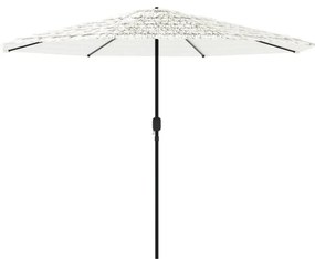 Guarda-sol de jardim com poste de aço 388x388x248 cm branco
