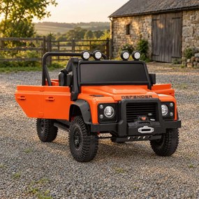 Jipe elétrico para crianças Land Rover Defender 110 SVX 12V, 4X4, luzes LED, bateria de lítio, licença ORIGINAL Laranja