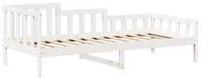 Conj. sofá-cama e banco c/ telhado 90x190cm pinho maciço branco