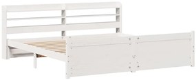 Estrutura de cama c/ cabeceira sem colchão 200x200 cm branco