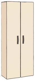 Sapateira Olival de 166 cm em Tecido - Creme - Design Moderno