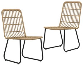 vidaXL Cadeiras de jardim 2 pcs vime PE cor carvalho