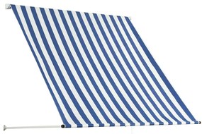Toldo retrátil 150x150 cm azul e branco