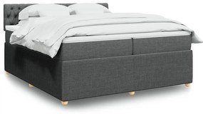 Cama com molas/colchão 200x200 cm tecido cinzento-escuro