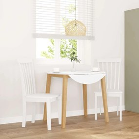 vidaXL Cadeiras de jantar 2 pcs madeira de seringueira maciça branco