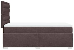 Cama com molas/colchão 90x190 cm tecido castanho-escuro