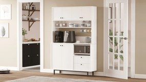 Armário Alto de Cozinha "Toledo" - Branco - 120x180x35.5cm - Design Mo