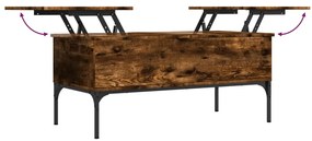 Mesa de centro 100x50x45cm deriv. madeira/metal carvalho fumado