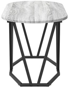 Mesa de Café Cinza Sonoma da - 80x40x40.5 cm, Feita de Madeira Engenhe