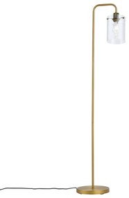 Candeeiro de pé de design bronze com vidro transparente - Domo Moderno