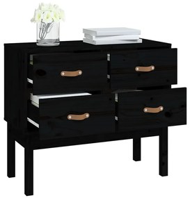 Mesa consola 90x40x78 cm madeira de pinho maciça preto