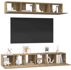 Conjunto de Estantes para TV 5 pcs carvalho artisiano
