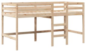 Cama alta com telhado 80x200 cm pinho maciço