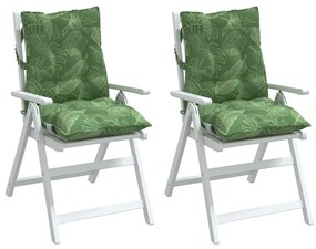 Almofadões cadeira de encosto baixo 2 pcs tecido padrão folhas