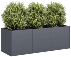 Vaso floreira 120x40x40 cm aço laminado a frio antracite
