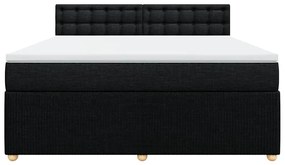 Cama com molas/colchão 180x200 cm tecido preto
