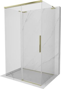 Mexen Rox-3S L cabine de duche 3-paredes deslizante 100 x 70 cm, transparente, dourada - 8C2L-100-070-50-00-3S