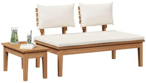 Conjunto de Banco de Jardim de 2 Peças de Madeira Maciça de Teak