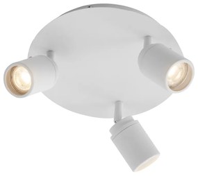 Foco de Casa de Banho Moderno Branco 3-Luzes IP44 - Ducha Moderno