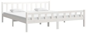 Estrutura de cama 160x200 cm madeira maciça branco