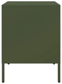 Mesas de cabeceira 2 pcs 36x39x50,5 cm aço verde azeitona