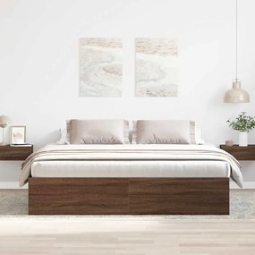 Estrutura de cama 200x200 cm carvalho castanho