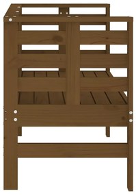 Banco de jardim 111,5x53x71 cm pinho maciço castanho-mel