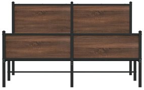 Estrutura de cama sem colchão 140x200cm metal carvalho castanho