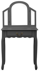 Toucador c/ banco 65x36x128 cm MDF e madeira paulownia cinzento