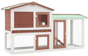 170841 vidaXL Coelheira exterior grande 145x45x84cm madeira castanho e branco