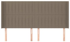 Cabeceira cama abas tecido 203x16x118/128 cm cinza-acastanhado