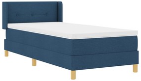 Cama Box Spring com Colchão Azul 100x200 cm Tecido