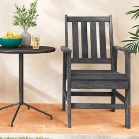 Cadeira de jantar de jardim Plástico com braços largos, assento e encosto em ripas para salão Gazebo 61 x 61,5 x 95 cm Cinza