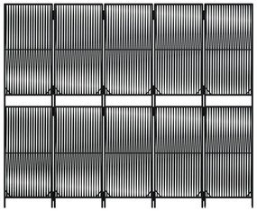 Biombo de divisão 5 painéis vime PE preto