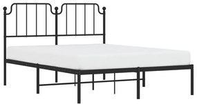 Estrutura de cama com cabeceira 140x200 cm metal preto