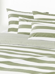 Capa de edredão reversível em algodão às riscas Lorena