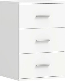 HOMCOM Criado-mudo com 3 Gavetas Moderno e Multiuso para Quarto e Sala, 40x35x60 cm, Branco | Aosom Portugal