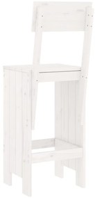 Cadeiras de bar 2 pcs 40x48,5x115,5 cm pinho maciço branco