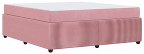 Estrutura de cama com colchão Outros Rosa 180 x 200 cm Veludo