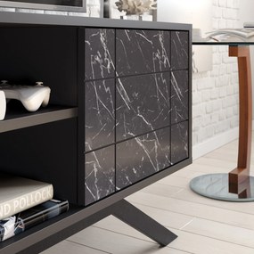 Móvel TV North – Preto Mármore – 130x38,6x58,6 cm