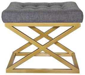 Pouffe Capraz – Dourado e Cinzento – 50x42x40 cm