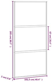 Porta deslizante 102,5x205 cm vidro temperado e alumínio branco