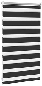 Estore de rolo 50 x 100 cm, linhas de zebra / Preto