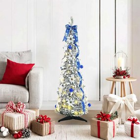 vidaXL Árvore de Natal Artificial com 50 LEDs Branco 120 cm PVC