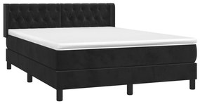 Cama com molas/colchão 140x200 cm veludo preto
