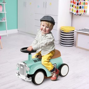 Andarilho de brincar carro retro para crianças, sem pedais, com arrumação e rodas em EVA Verde