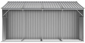 Abrigo de jardim 277x365,5x179 cm aço galvanizado cinzento